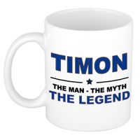 Naam cadeau mok/ beker Timon The man, The myth the legend 300 ml   -