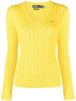 Polo Ralph Lauren pull Kimberly en maille torsadée à col v - Jaune