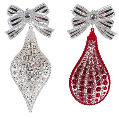 6.2 inch Drop With Bow Orna X 2. 5x5x10 cm kerstornament - Kurt s adler