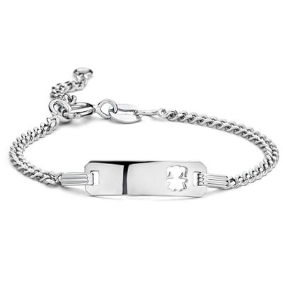 Armband Graveerplaat Meisje zilver 5,5 x 18 mm 2,2 mm 11-13 cm
