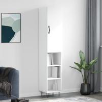 Hoge kast 34,5x34x180 cm bewerkt hout wit
