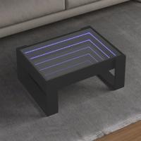 Salontafel met Infinity LED 70x53x30 cm zwart