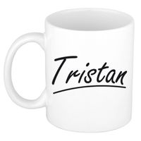 Tristan voornaam kado beker / mok sierlijke letters - gepersonaliseerde mok met naam - Naam mokken
