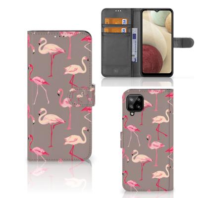 Samsung Galaxy A12 | Telefoonhoesje | Met pasjeshouder | Flamingo