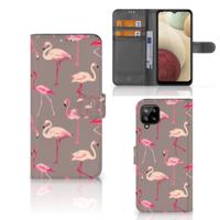 Samsung Galaxy A12 | Telefoonhoesje | Met pasjeshouder | Flamingo