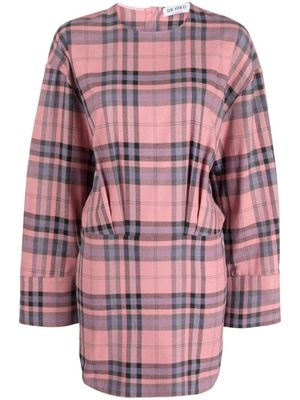 The Attico robe évasée courte à carreaux - Rose