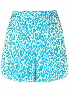 Stella McCartney short à imprimé léopard - Bleu