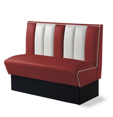 Amerikaanse Dinerbank 120 cm Ruby-Rood - Bel Air Retro Fifties Furniture HW120