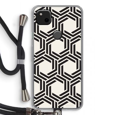 Geometrisch patroon: Pixel 4a Transparant Hoesje met koord