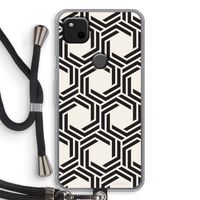 Geometrisch patroon: Pixel 4a Transparant Hoesje met koord