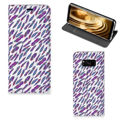 Samsung Galaxy S8 | Hoesje met Magneet | Feathers Color Samsung Galaxy S8 | Hoesje met Magneet | Feathers Color