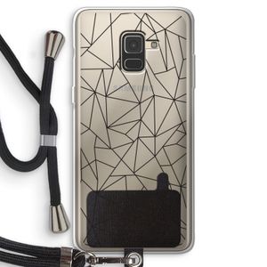 Geometrische lijnen zwart: Samsung Galaxy A8 (2018) Transparant Hoesje met koord