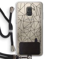 Geometrische lijnen zwart: Samsung Galaxy A8 (2018) Transparant Hoesje met koord