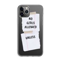 No Girls Allowed Unless: iPhone 11 Pro Max Transparant Hoesje