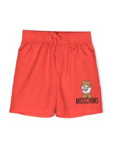 Moschino Kids slip de bain à logo imprimé - Rouge