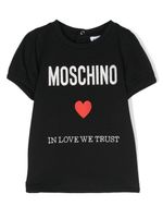 Moschino Kids t-shirt en coton à logo brodé - Noir - thumbnail