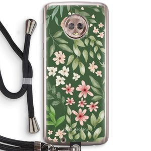 Botanical green sweet flower heaven: Motorola Moto G6 Transparant Hoesje met koord