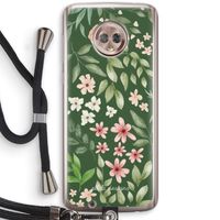 Botanical green sweet flower heaven: Motorola Moto G6 Transparant Hoesje met koord