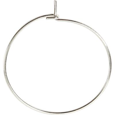 Creativ Company Oorbel, d 20 mm, verzilverd, 8 stuk/ 1 doos
