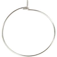 Creativ Company Oorbel, d 20 mm, verzilverd, 8 stuk/ 1 doos