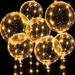 10 stks led ballon lichtgevende party 16 kleurrijke ballonnen bruiloft benodigdheden slaapzaal feestdecoratie transparante bubbel decoratie verjaardag bruiloft led ballonnen lichtslingers Lightinthebox