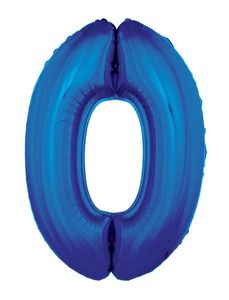 Folieballon Blauw Cijfer '0' Groot