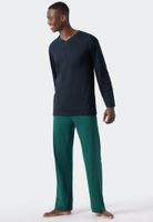Schiesser Schiesser Pyjama Long royal blue 178096 56/XXL