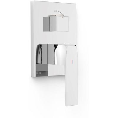 Douchekraan afbouwdeel Tres Slim Exclusive | Inbouw | Mengkraan | 2-weg | Vierkant | Chroom