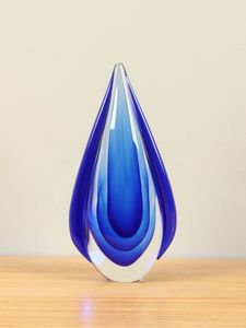 Druppel uit glas blauw, 23 cm