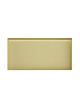 Hotbath &MORE Inbouwnis 30x60x10cm frameless + LED Geborsteld Messing PVD