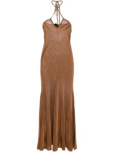 TOM FORD robe longue évasée à dos-nu - Marron