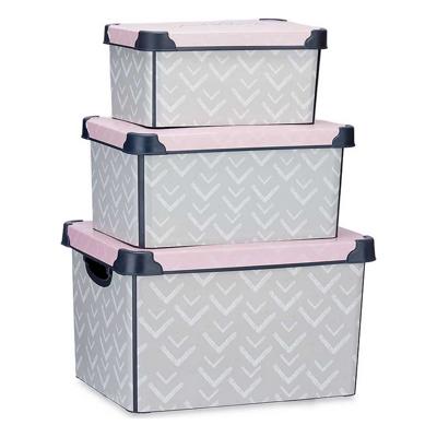 Set van opstapelbare opbergboxen Vibes 3 Onderdelen Plastic