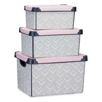 Set van opstapelbare opbergboxen Vibes 3 Onderdelen Plastic