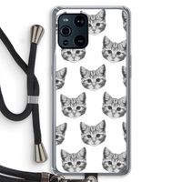 Kitten: Oppo Find X3 Transparant Hoesje met koord