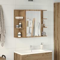 Badkamerspiegelkast 80x20,5x64 cm bewerkt hout artisanaal eiken