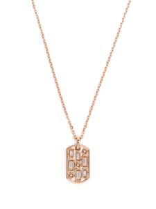 Suzanne Kalan collier Inlay Dog Tag en or 18ct serti de diamants