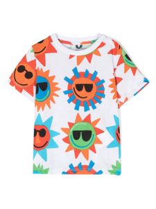 Stella McCartney Kids Sunshine Face-print T-shirt - Blanc