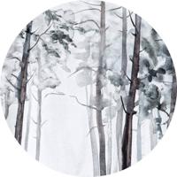 Fotobehang - Watercolour Forest 140x140cm rond - Vliesbehang - thumbnail