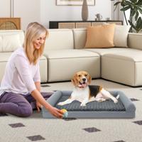 Orthopedisch Hondenbed Groot Hondensofa met Hondenkussen Hondenbank voor Grote & Middelgrote Honden Grijs XL