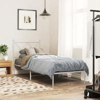 Bedframe met hoofdbord zonder matras metaal wit 75x190 cm