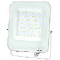 LED Bouwlamp - LED Schijnwerper - Aigi Rekan - 30 Watt - Natuurlijk Wit 4000K - Waterdicht IP65 - Rechthoek - Mat Wit - Aluminium