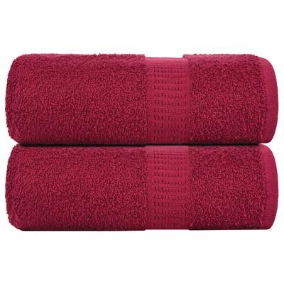 VidaXL Washandjes 2 stuks frogn bordeaux 30x30 cm 100% katoen