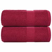 VidaXL Washandjes 2 stuks frogn bordeaux 30x30 cm 100% katoen