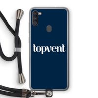 Topvent Navy: Samsung Galaxy A11 Transparant Hoesje met koord