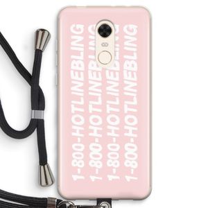 Hotline bling pink: Xiaomi Redmi 5 Transparant Hoesje met koord