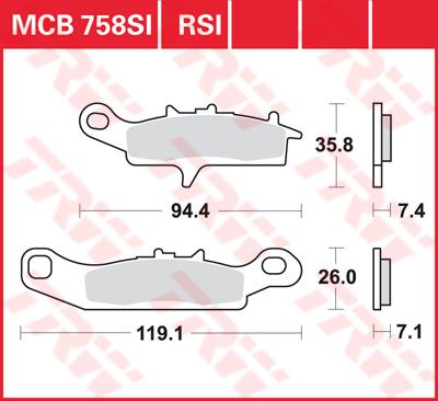 TRW Remblokken, en remschoenen voor de moto, MCB758SI Sinter offroad