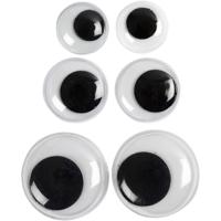 Hobby Wiebel oogjes/googly eyes - 36x - 12-14-20 mm - Plastic beweegbare oogjes Hobby Wiebel oogjes/googly eyes - 36x - 12-14-20 mm - Plastic beweegbare oogjes