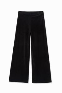 Fluweelzachte broek met wijd uitlopende pijpen - BLACK - XL