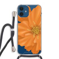 Orange Ellila flower: iPhone 12 Transparant Hoesje met koord