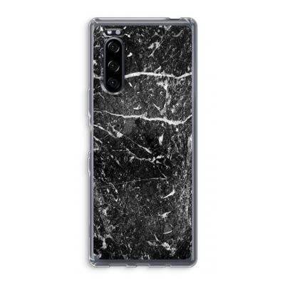 Zwart marmer: Sony Xperia 5 Transparant Hoesje